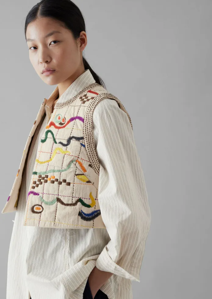 Abstract Hand Embroidered Gilet