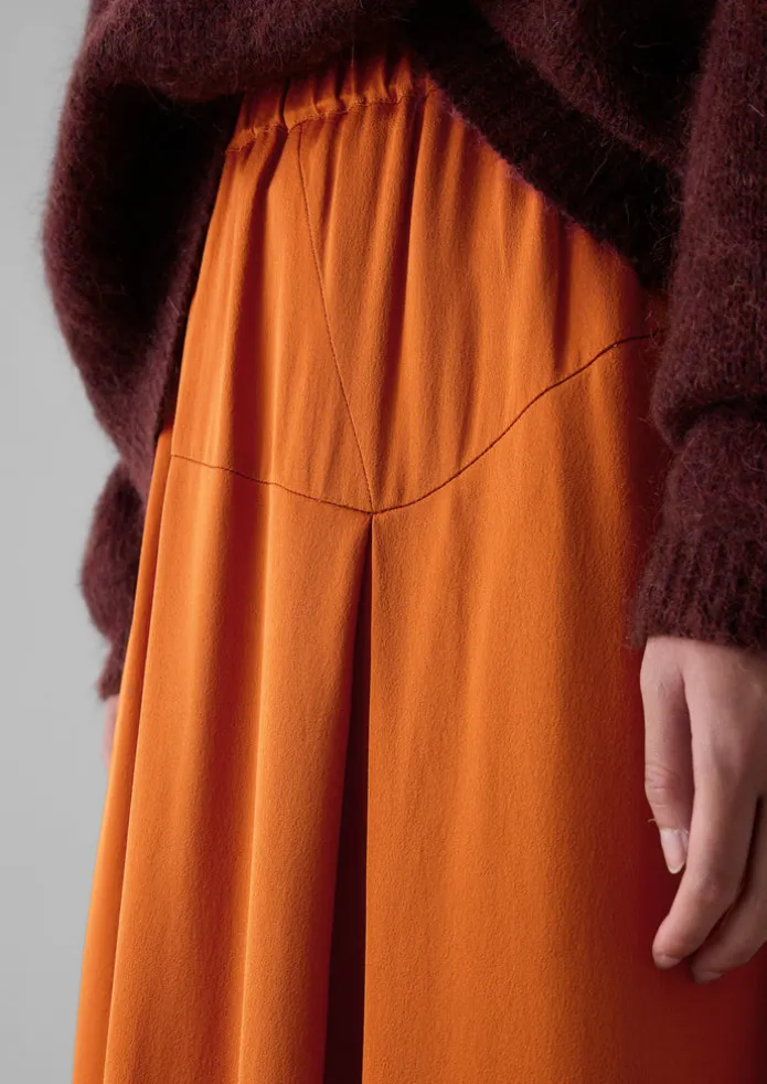 Asymmetric Satin Crepe Skirt