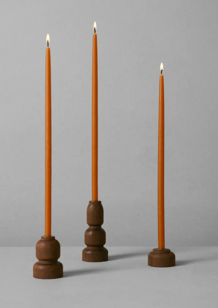 Beechwood Slim Dinner Candle Holder Set