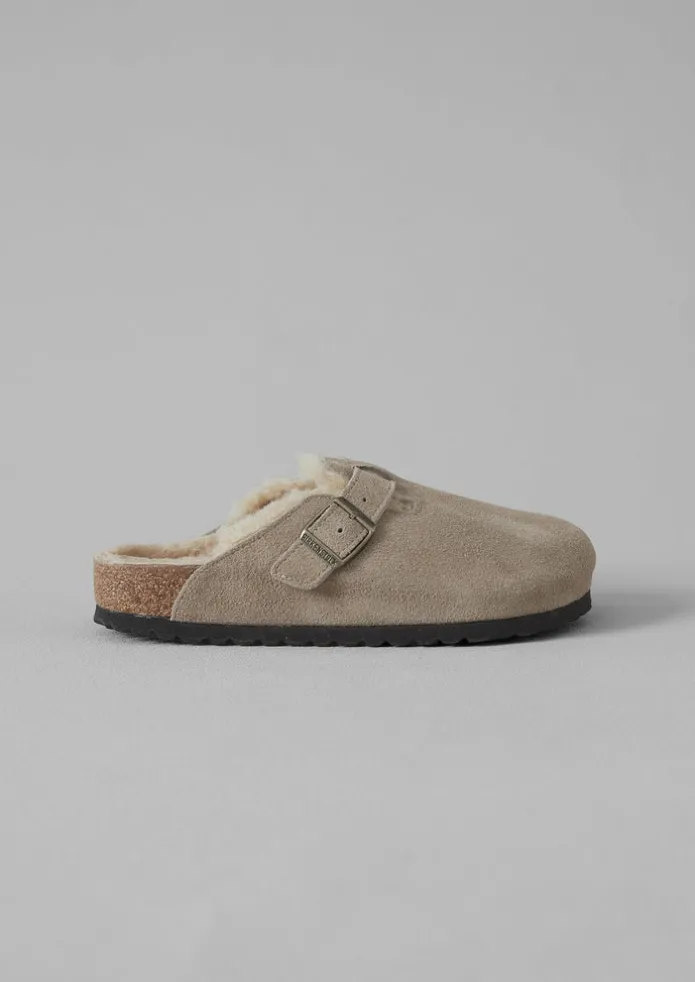 Birkenstock Boston Suede Shearling Clogs