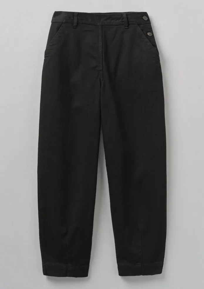 Black Denim Side Button Trousers