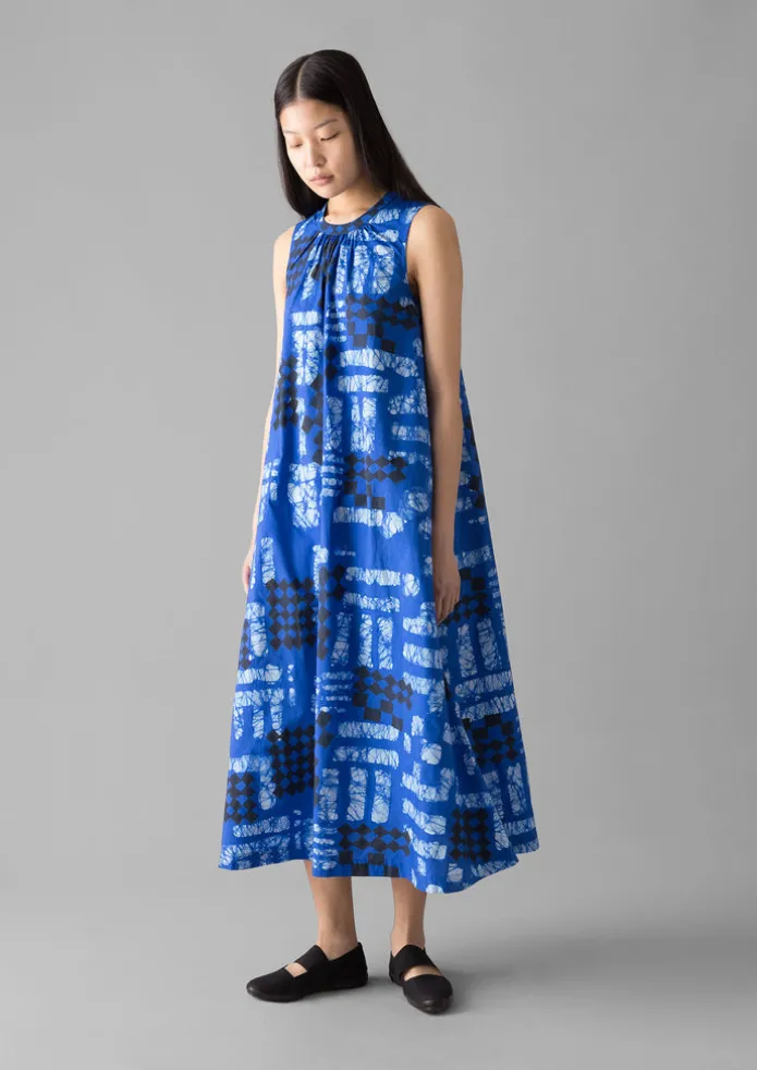 Block Print Batik Poplin Dress