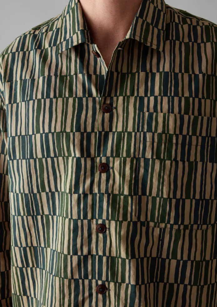 Block Print Irregular Check Shirt