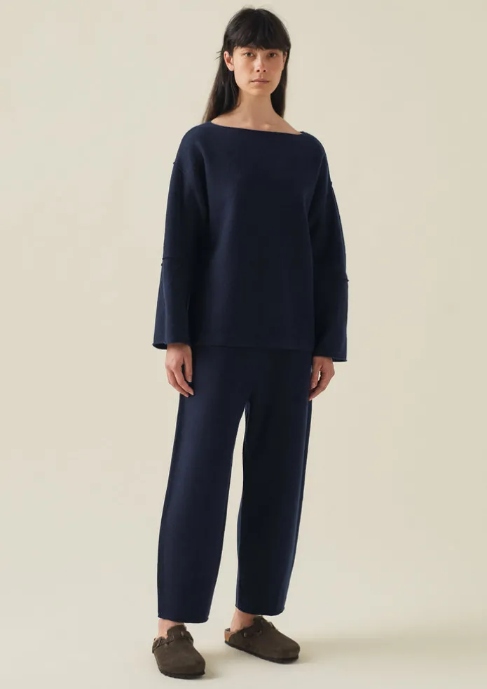 Boiled Wool Pull On Trousers