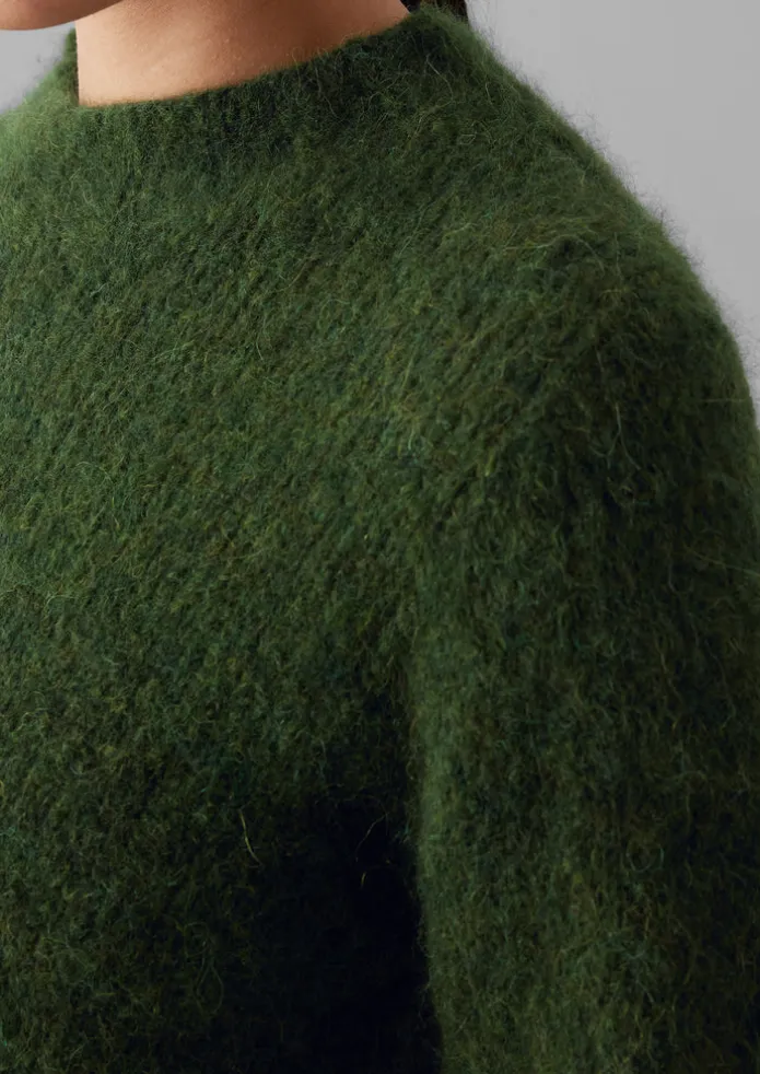 Brushed Alpaca High Neck Sweater
