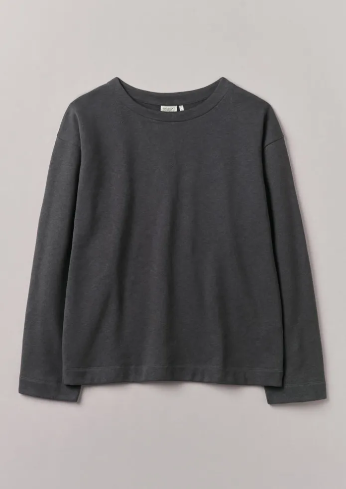 Brushed Cotton Hemp Wide Neck Sweater
