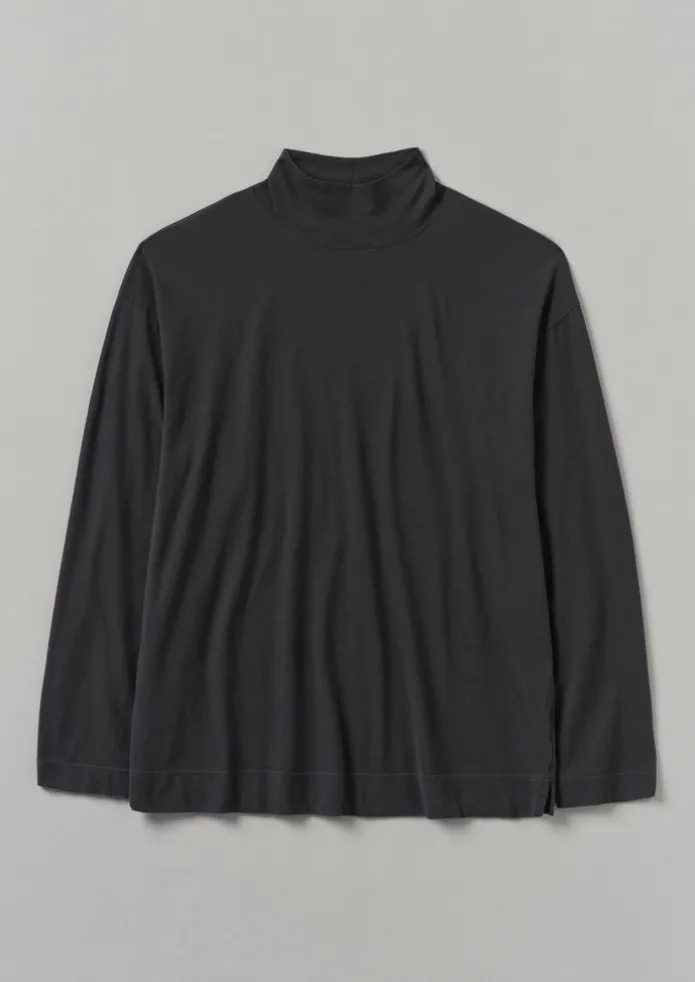 Brushed Cotton High Neck Lounge Top