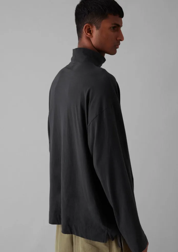 Brushed Cotton High Neck Lounge Top