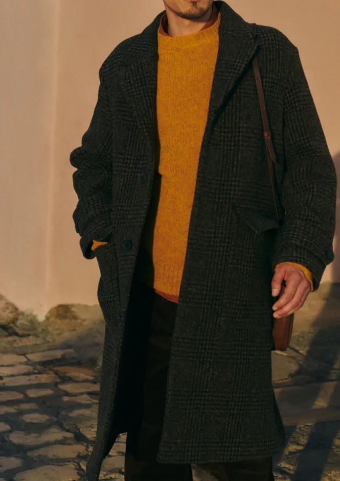 Check Wool Overcoat