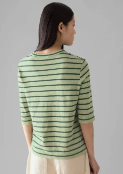 Cleo Stripe Cotton Half Sleeve Tee