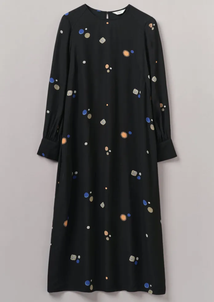Cosmic Dot Print Column Dress