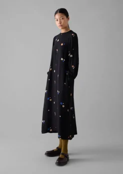Cosmic Dot Print Column Dress