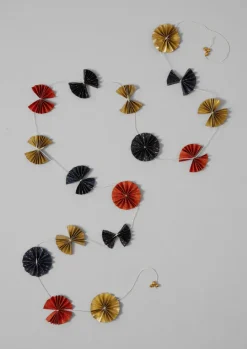 Cosmos Lokta Paper Rosette Garland