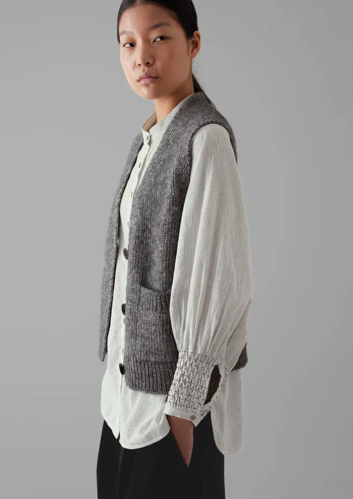 Cotton Alpaca Button Through Tank