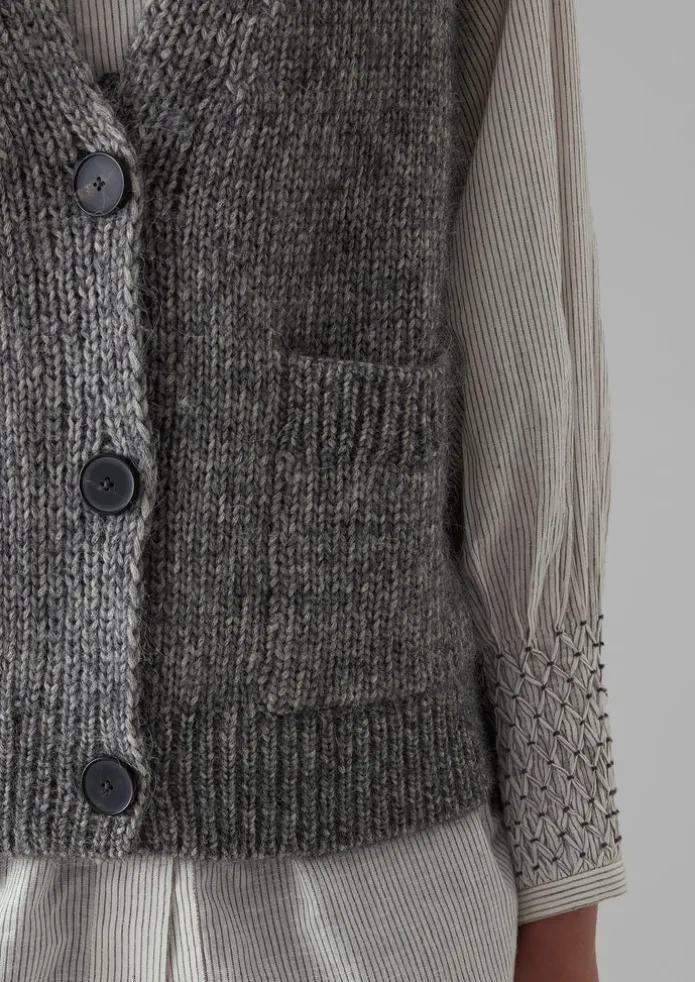 Cotton Alpaca Button Through Tank