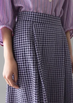 Cotton Gingham Seersucker Skirt