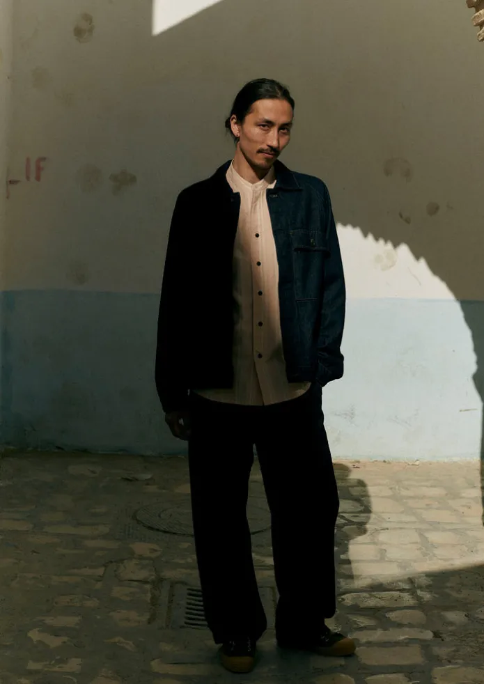 Cotton Hemp Denim Cargo Trousers