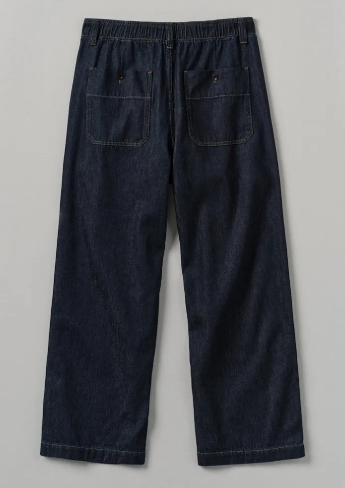 Cotton Hemp Denim Cargo Trousers