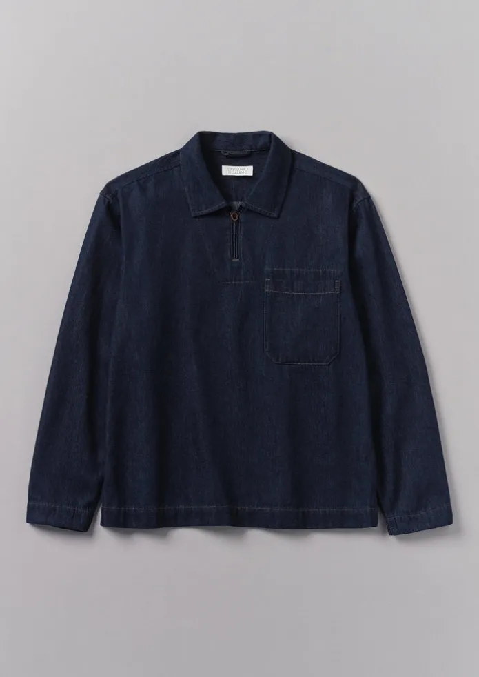 Cotton Hemp Denim Smock Shirt