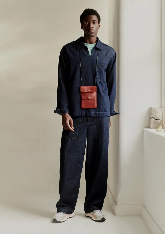 Cotton Hemp Denim Smock Shirt