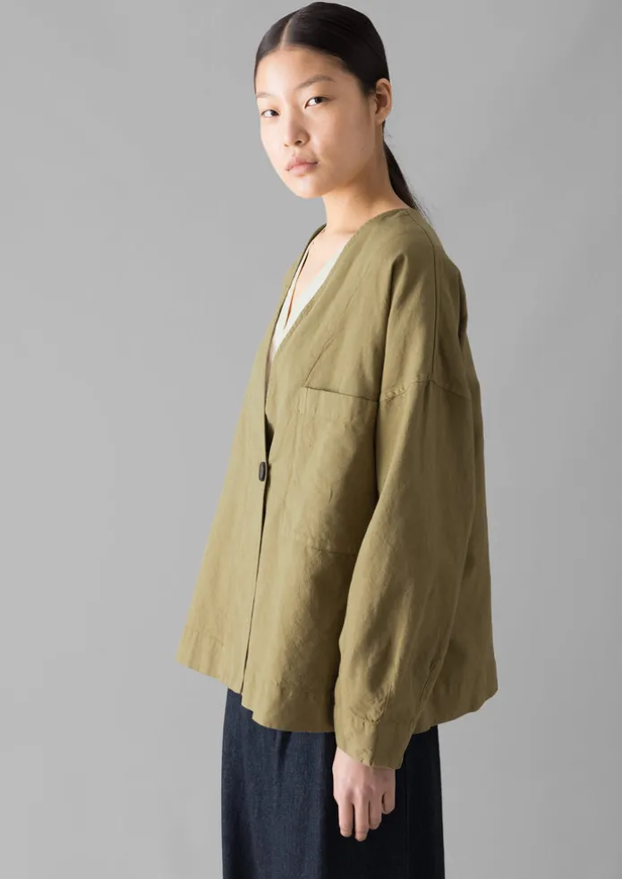 Cotton Linen Wrap Jacket
