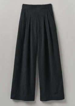 Cotton Wool Pleat Front Trousers