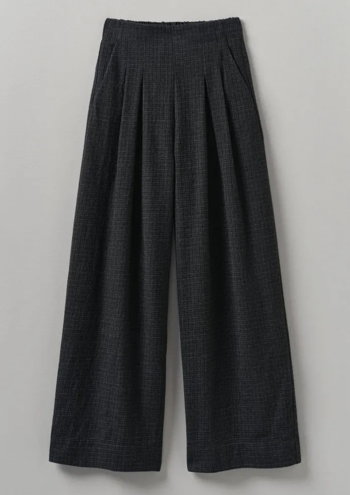 Cotton Wool Pleat Front Trousers