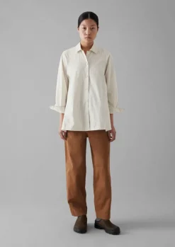 Darted Cotton Twill Trousers