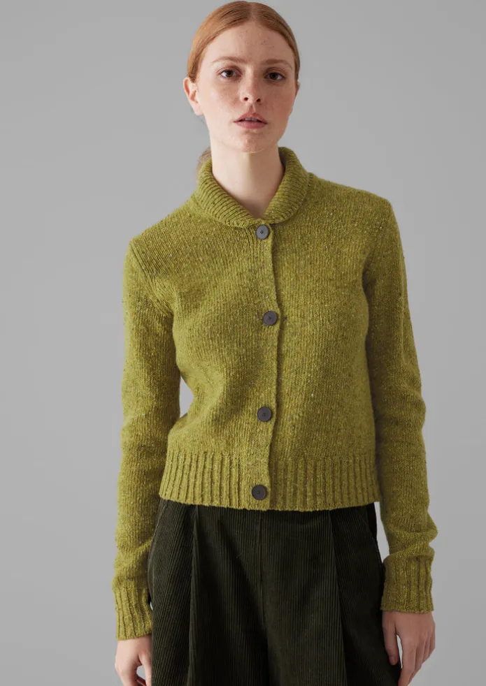 Donegal Wool Round Collar Cardigan