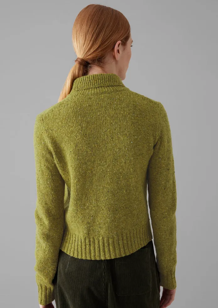Donegal Wool Round Collar Cardigan