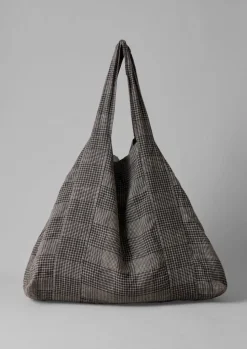 Etched Check Linen Bag