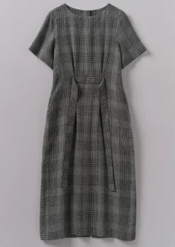 Etched Check Linen Dress