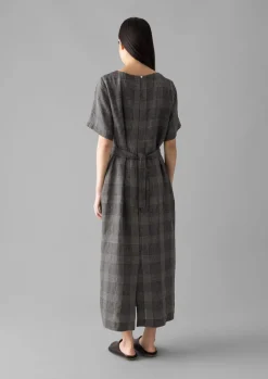 Etched Check Linen Dress