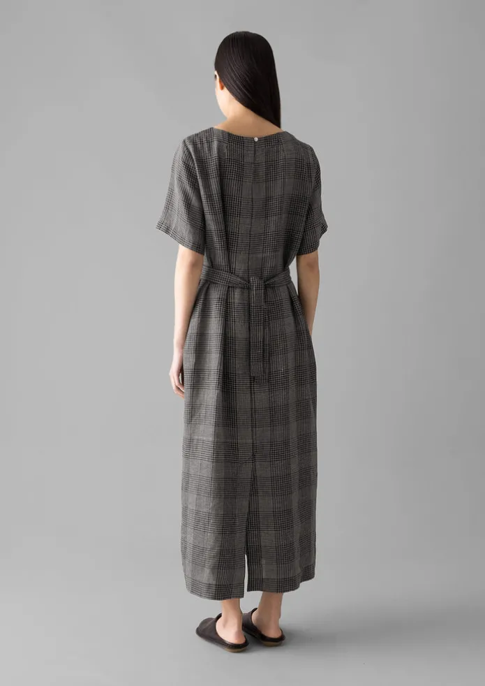 Etched Check Linen Dress