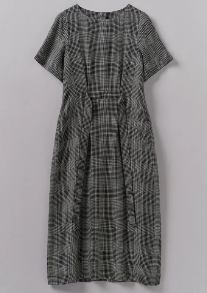 Etched Check Linen Dress