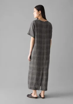 Etched Check Linen Dress