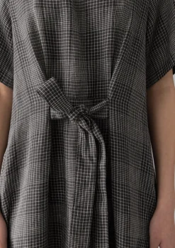 Etched Check Linen Dress