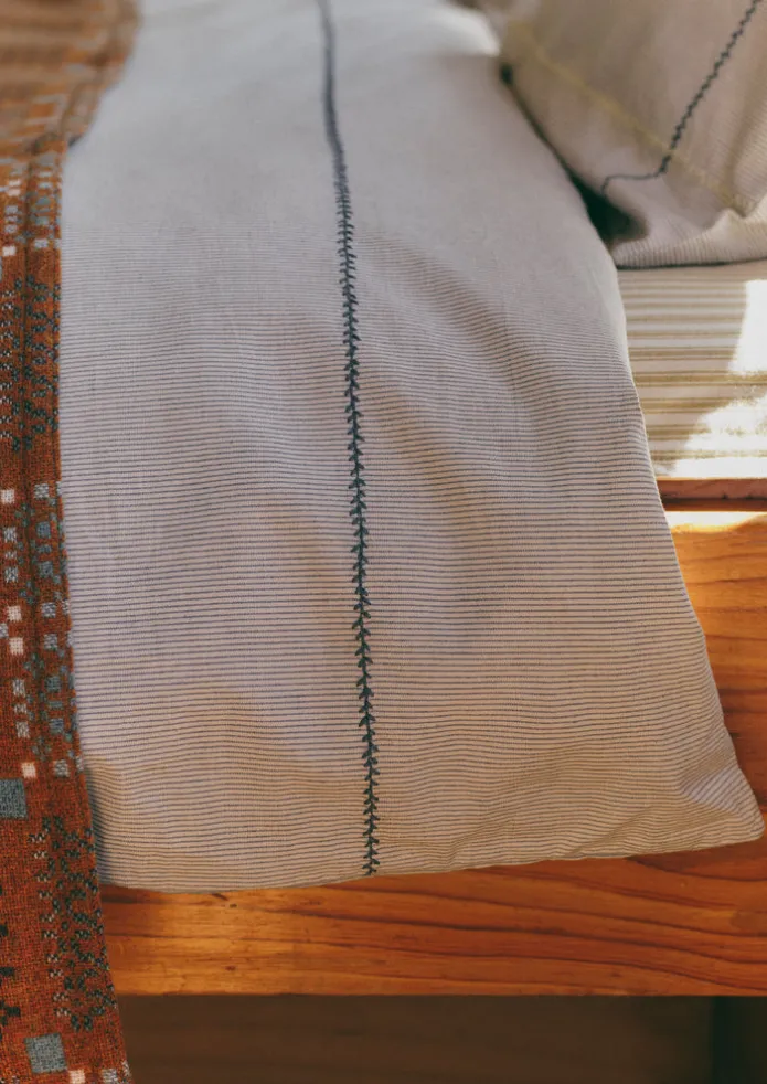 Fine Stripe Organic Cotton Duvet Cover