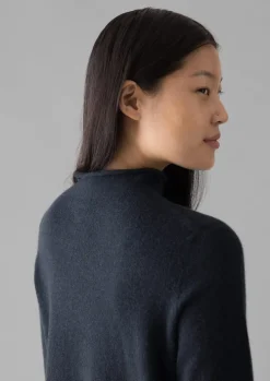 Fine Wool Cashmere Half Sleeve Sweater