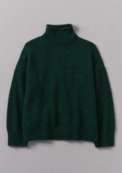 Flecky Wool Cashmere High Neck Sweater