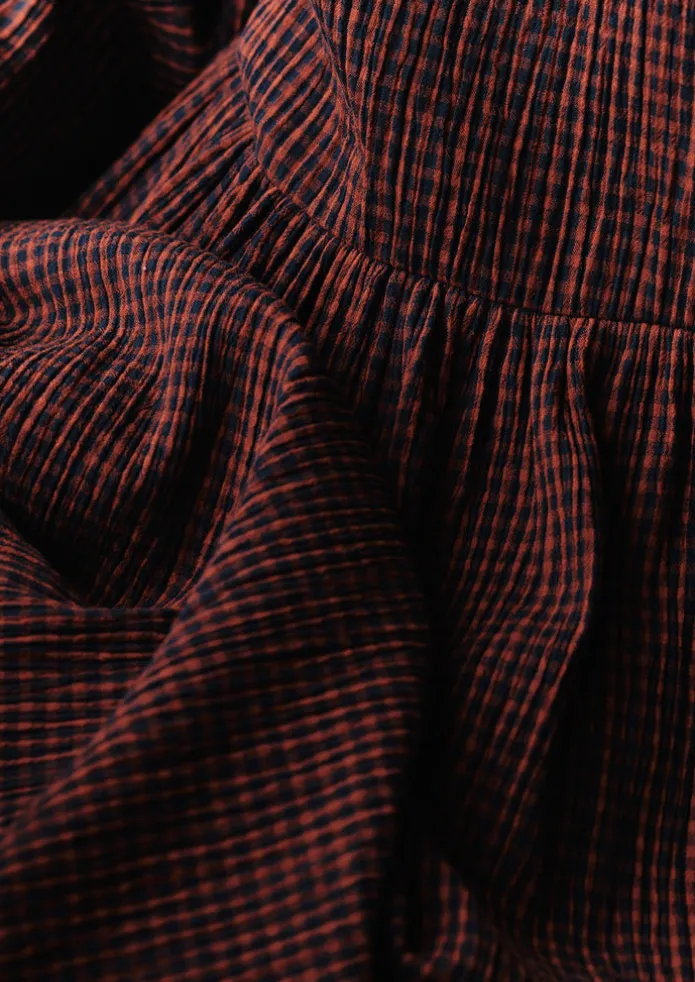 Freya Gingham Crinkle Cotton Dress