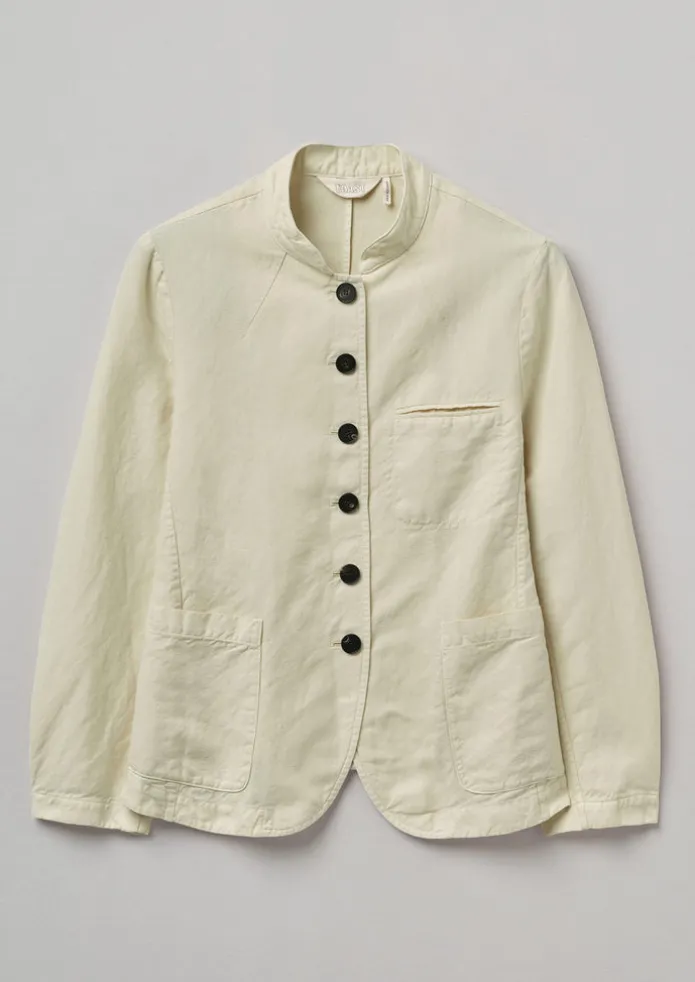 Garment Dyed Cotton Linen Neat Jacket