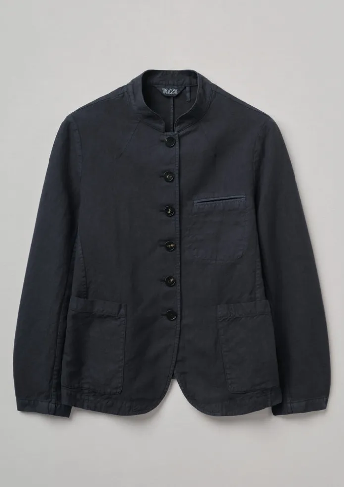 Garment Dyed Cotton Linen Neat Jacket