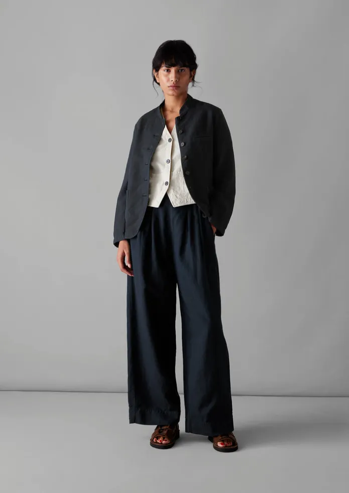 Garment Dyed Cotton Linen Neat Jacket