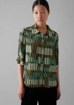 Gia Irregular Check Print Shirt