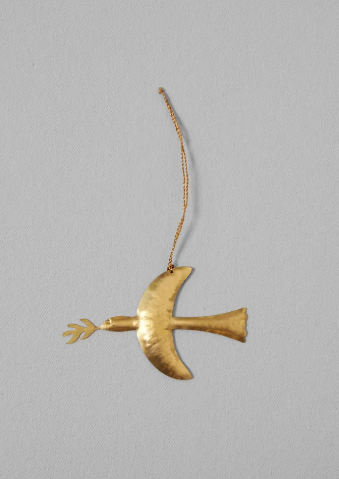 Hammered Metal Dove Decoration