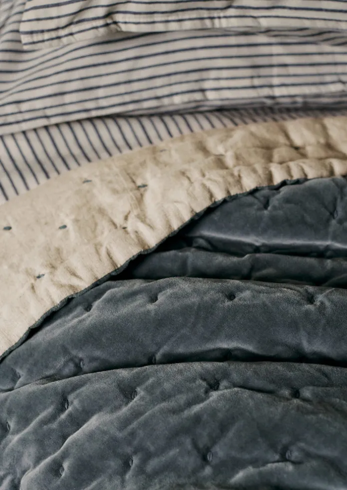 Hand Quilted Velvet Throw