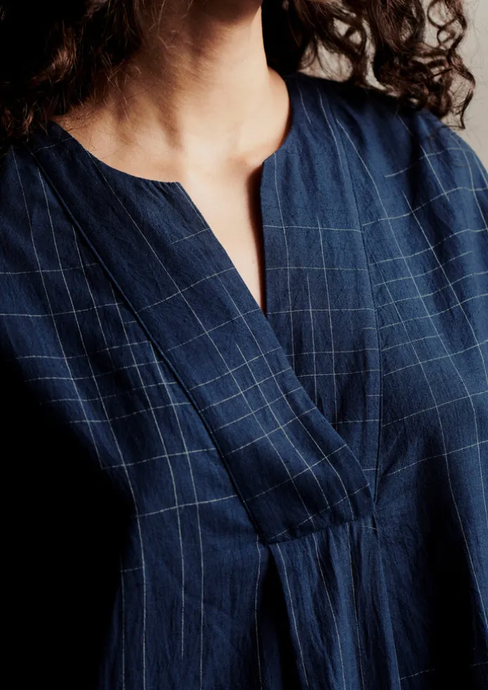 Hand Woven Sketched Check Nightdress
