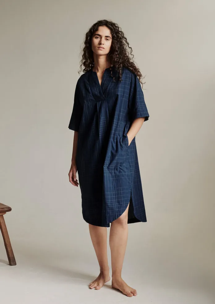 Hand Woven Sketched Check Nightdress