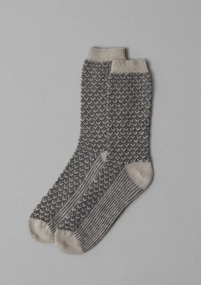 Honeycomb Jacquard Wool Socks